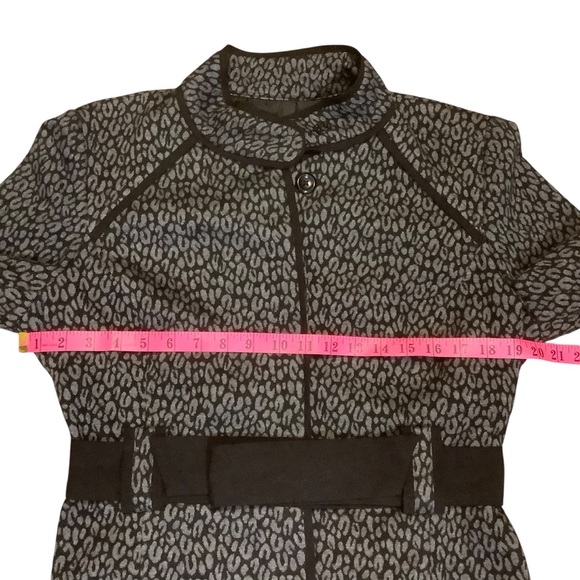 SANDRO SPORTSWEAR PATTERNED/ BUTTON-UP JACKET WITH TIE-UP BELT/ Size L - Picture 13 of 15